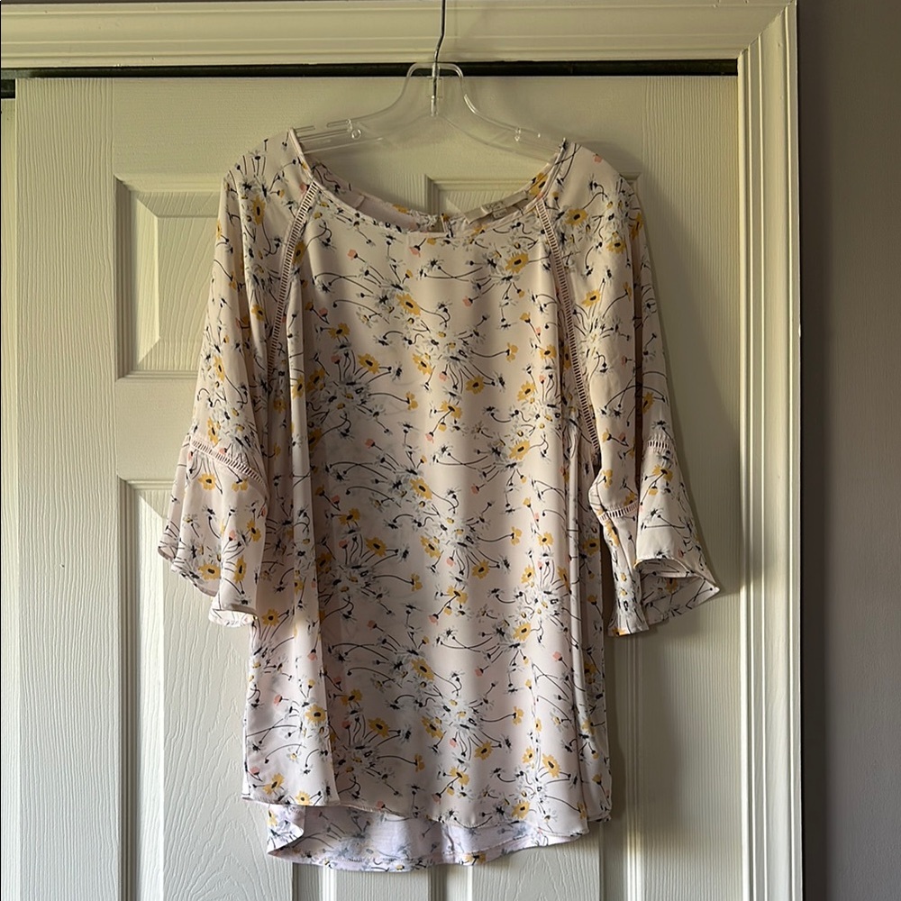 Ann Taylor LOFT Ivory Yellow Blouse